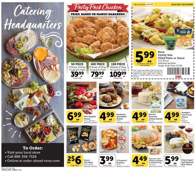 Vons Ad from 10/07/2020