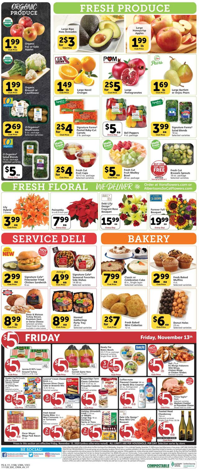 Vons Ad from 11/11/2020