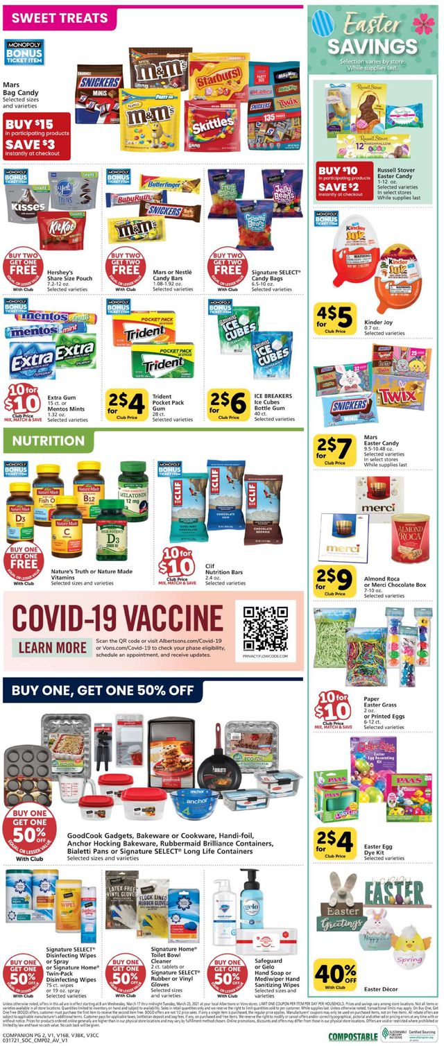 Vons Ad from 03/17/2021