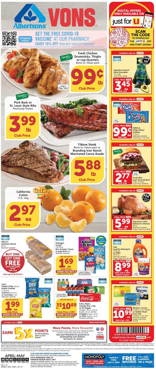 Vons Ad from 04/28/2021