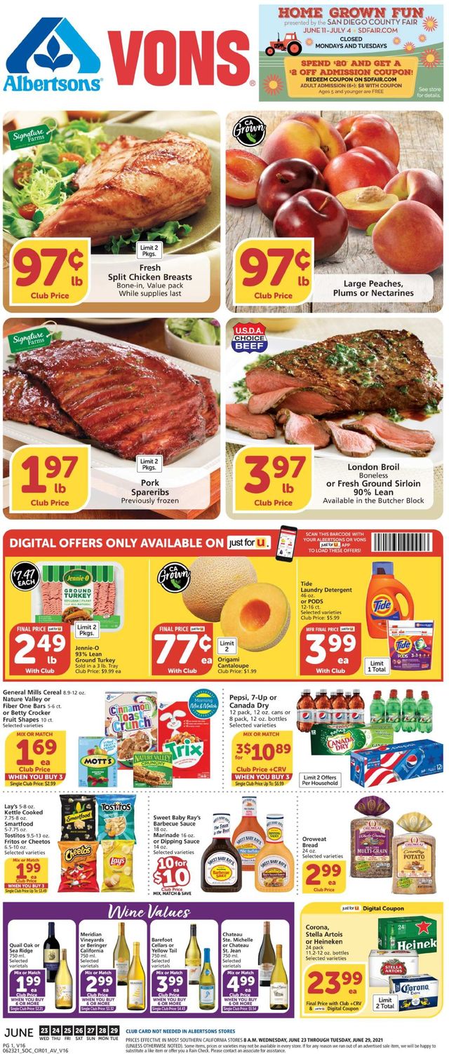 Vons Ad from 06/23/2021
