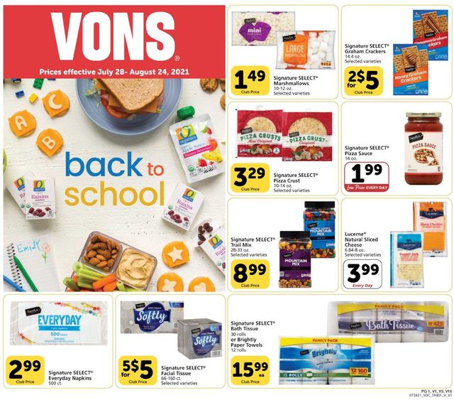 Vons Ad from 07/28/2021