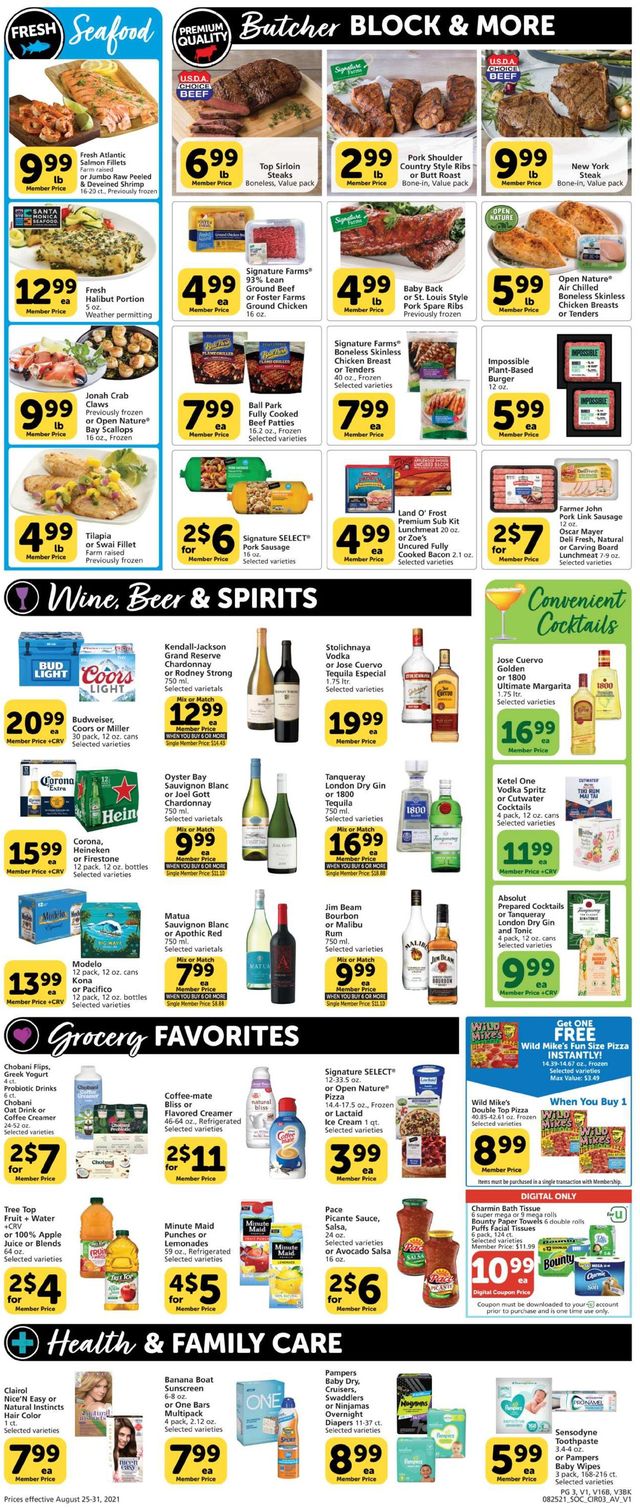Vons Ad from 08/25/2021