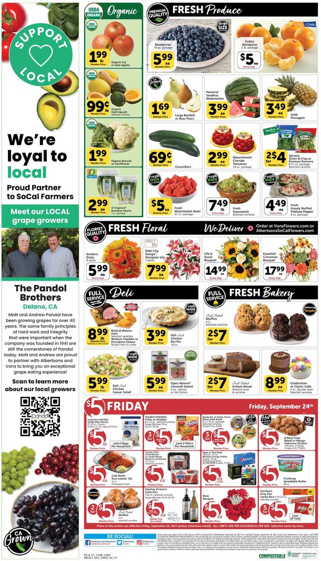 Vons Ad from 09/22/2021