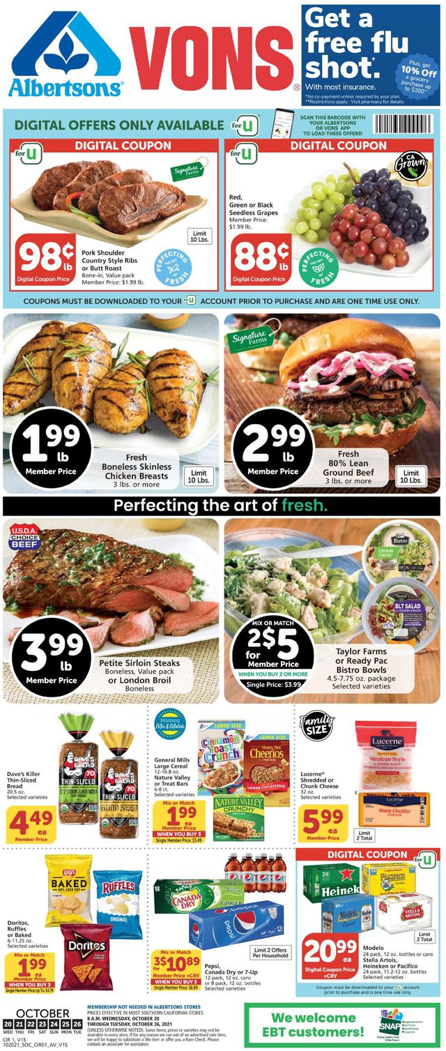 Vons Ad from 10/20/2021