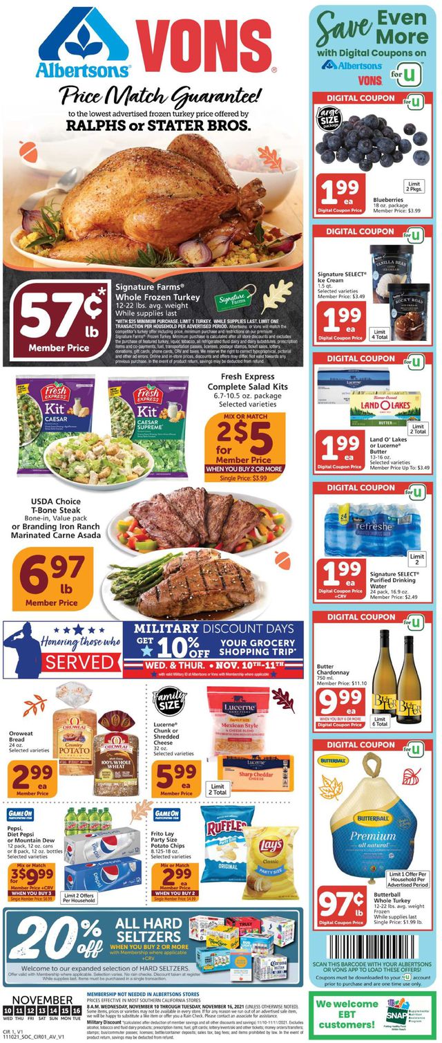 Vons Ad from 11/10/2021