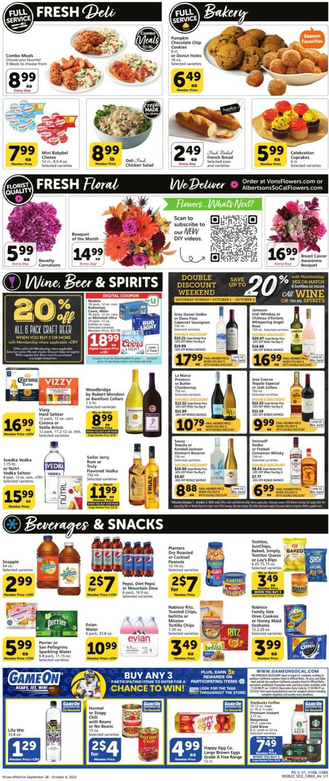 Vons Ad from 09/28/2022