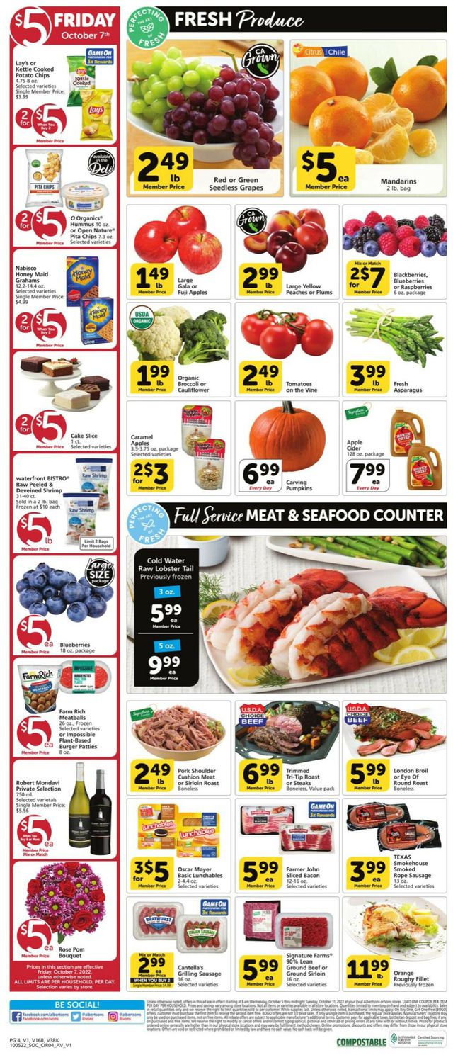 Vons Ad from 10/05/2022