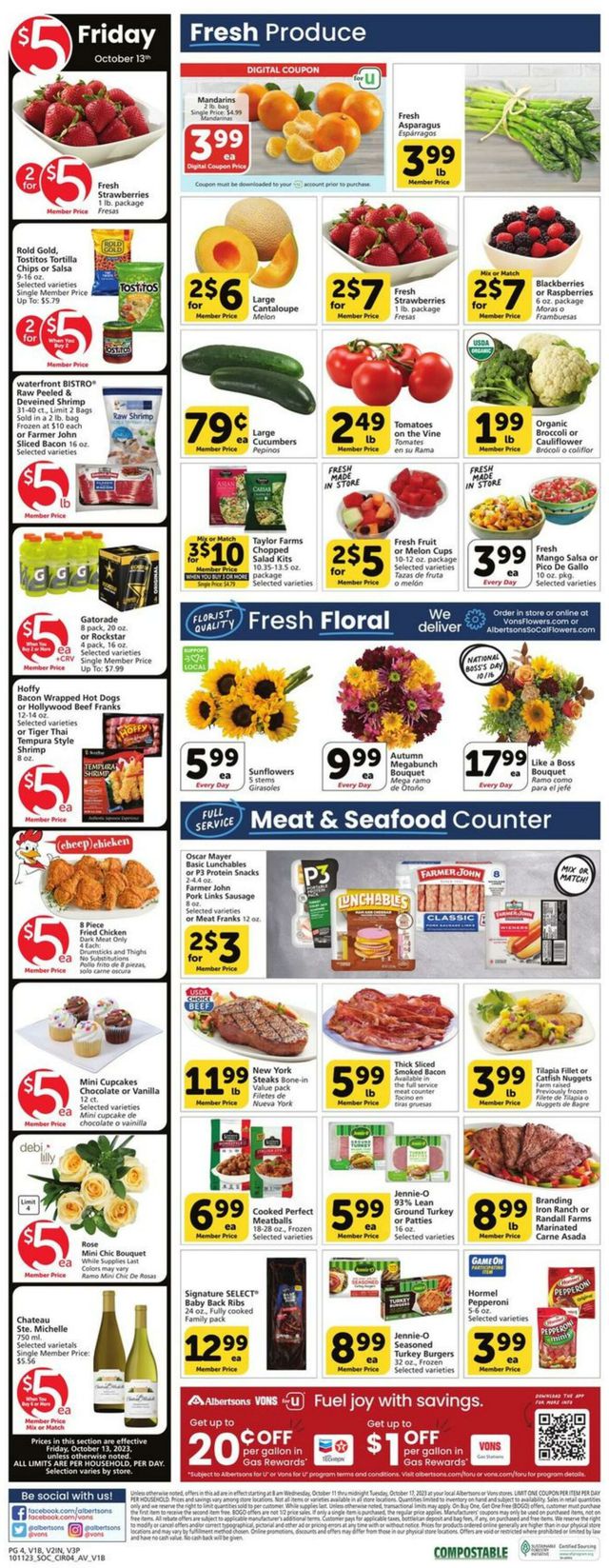 Vons Ad from 10/11/2023