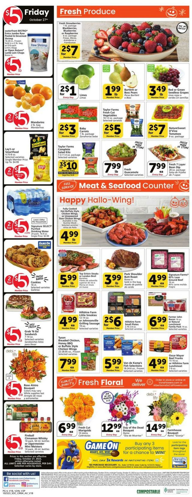 Vons Ad from 10/25/2023