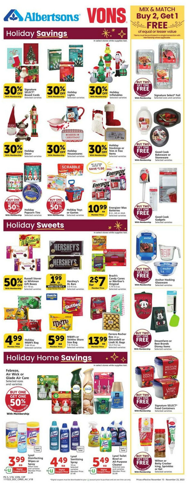 Vons Ad from 11/15/2023