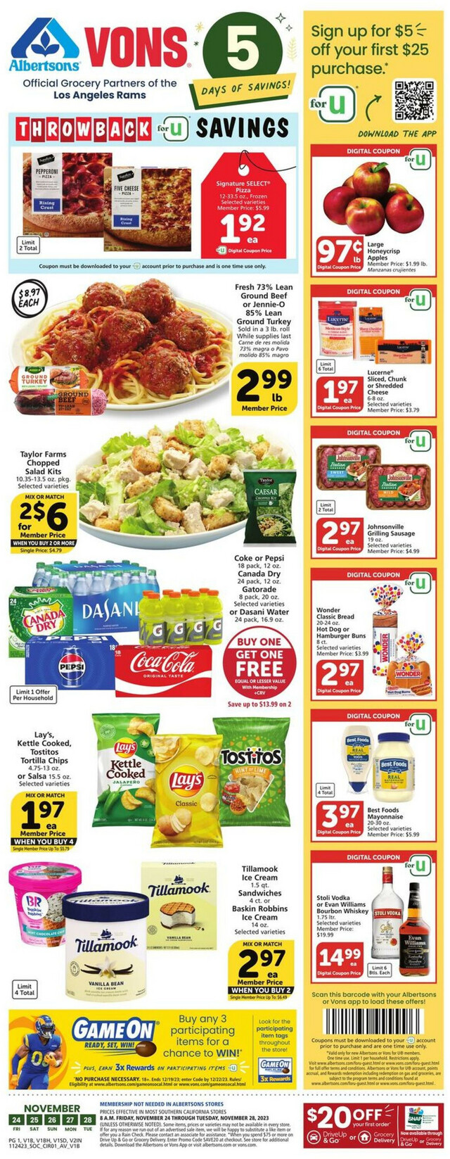 Vons Ad from 11/24/2023