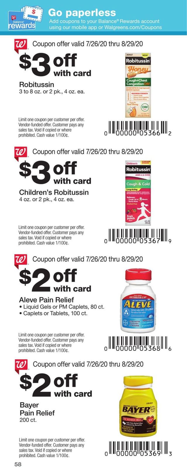 Walgreens Ad from 07/26/2020