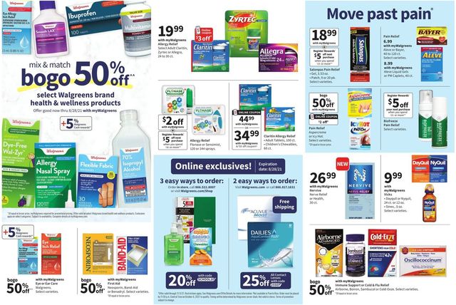 Walgreens Ad from 08/22/2021