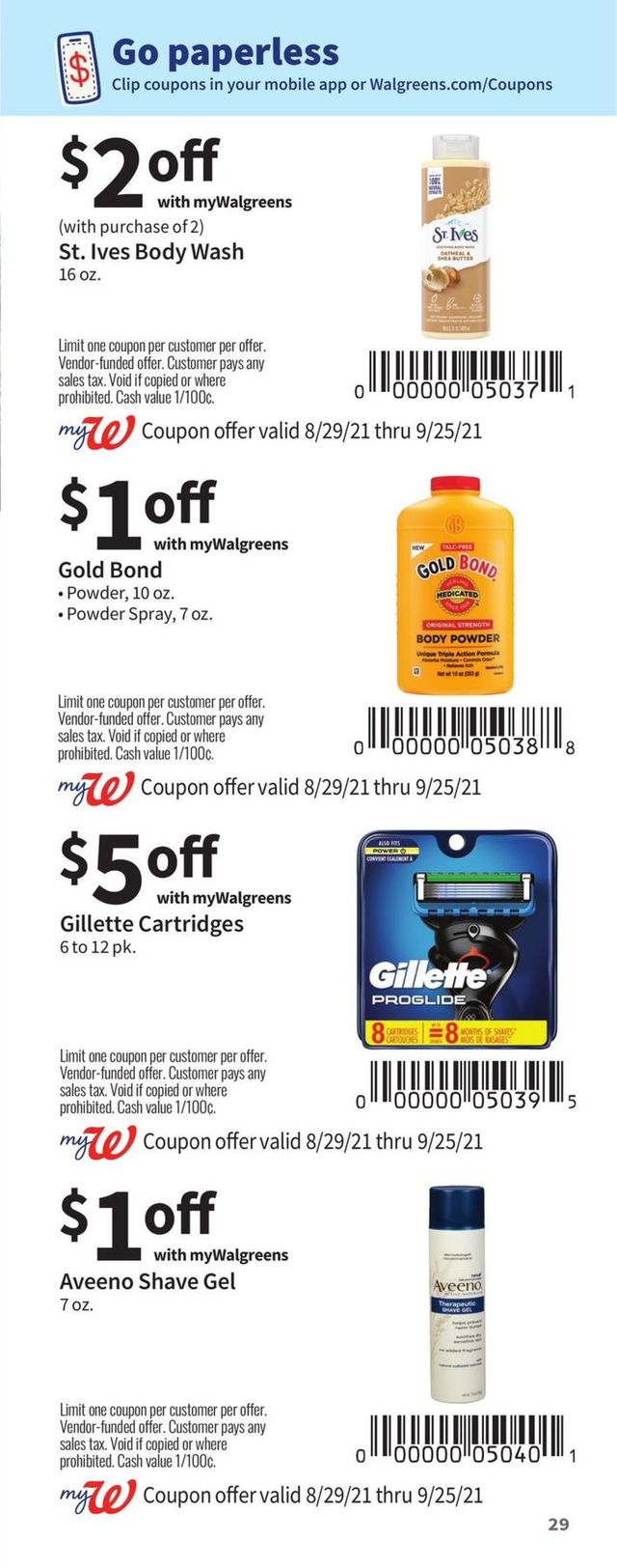 Walgreens Ad from 08/29/2021