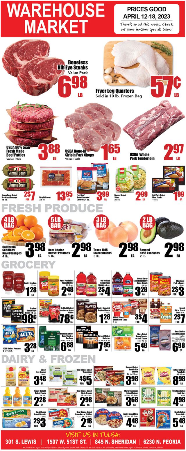 Warehouse Market Ad from 04/12/2023