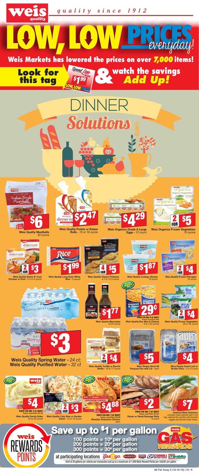 Weis Ad from 10/10/2019