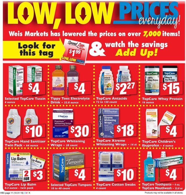 Weis Ad from 10/31/2019