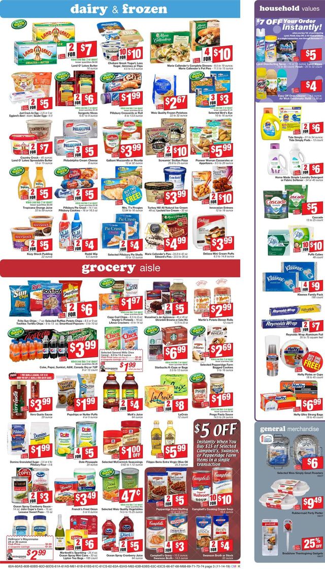 Weis Ad from 11/14/2019