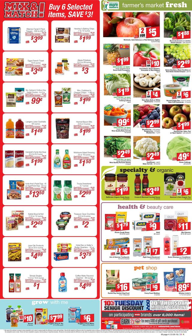 Weis Ad from 12/26/2019