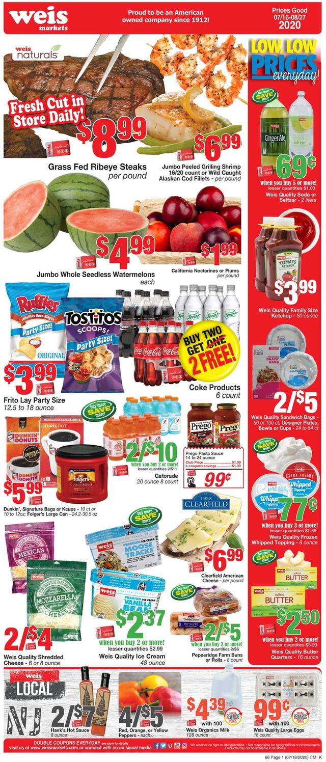 Weis Ad from 07/16/2020