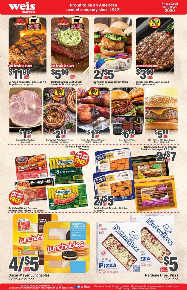 Weis Ad from 08/13/2020
