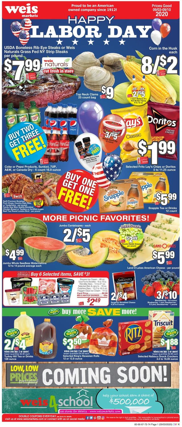 Weis Ad from 09/03/2020