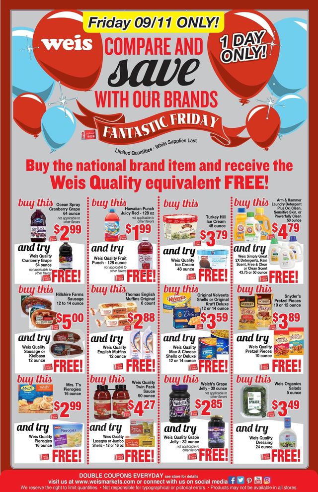 Weis Ad from 09/11/2020