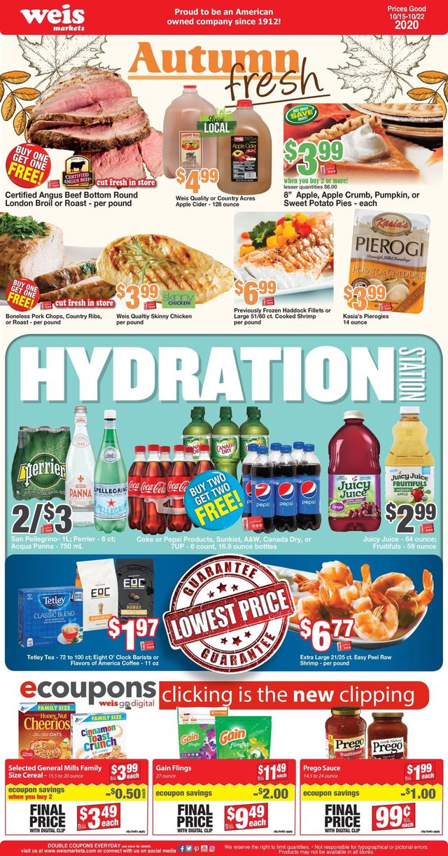 Weis Ad from 10/15/2020