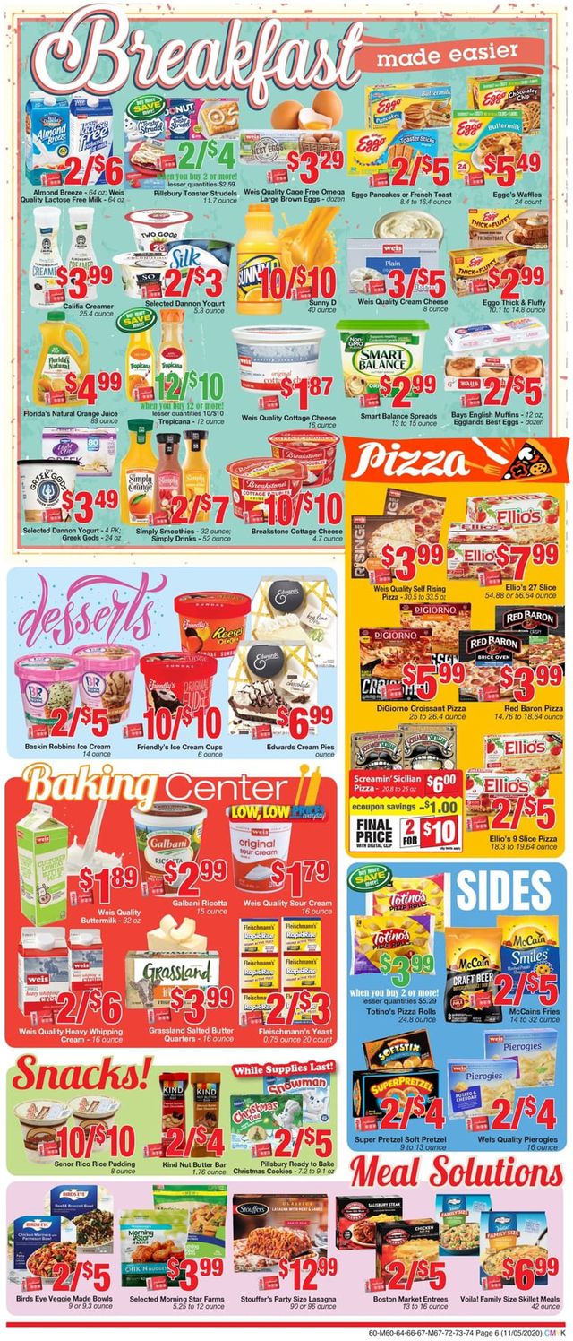 Weis Ad from 11/05/2020