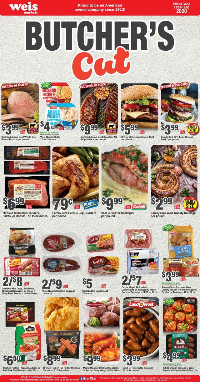 Weis Ad from 11/27/2020