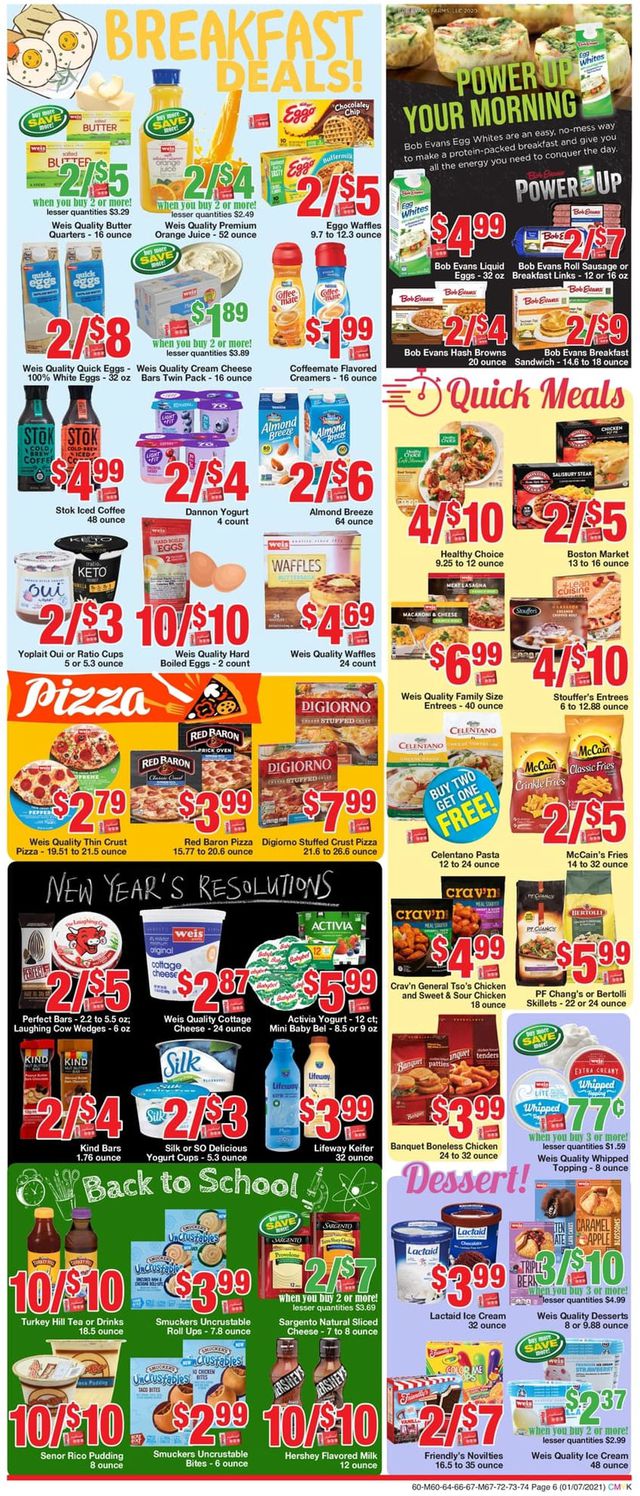 Weis Ad from 01/07/2021