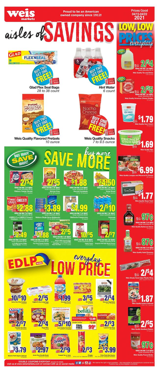 Weis Ad from 04/15/2021