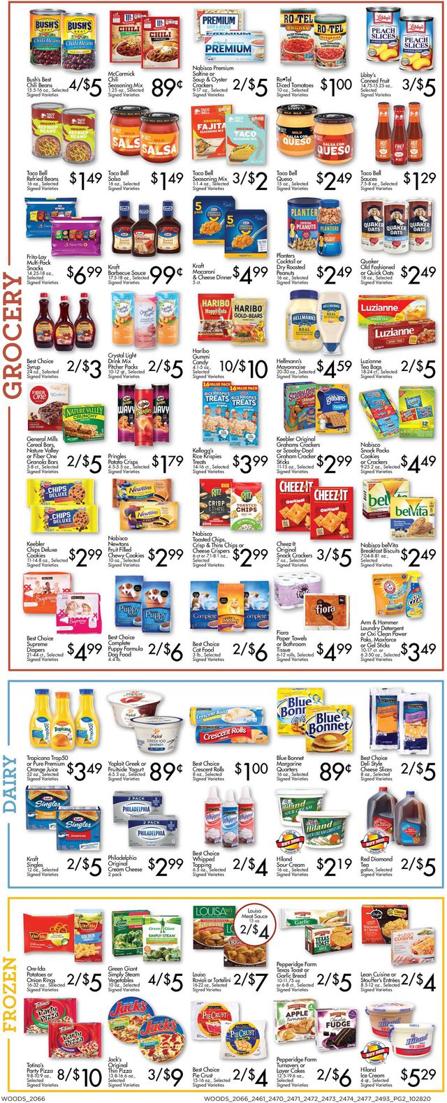 Woods Supermarket Ad from 10/28/2020