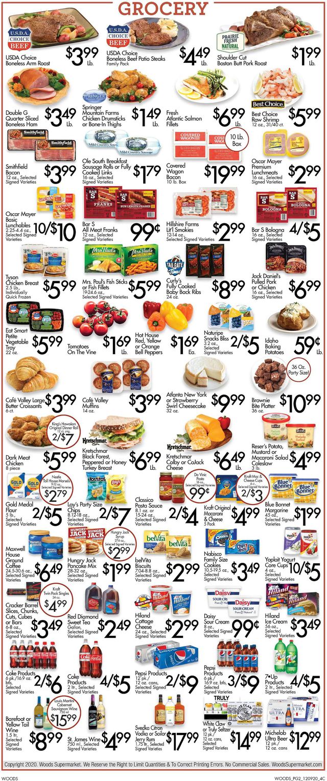 Woods Supermarket Ad from 12/09/2020