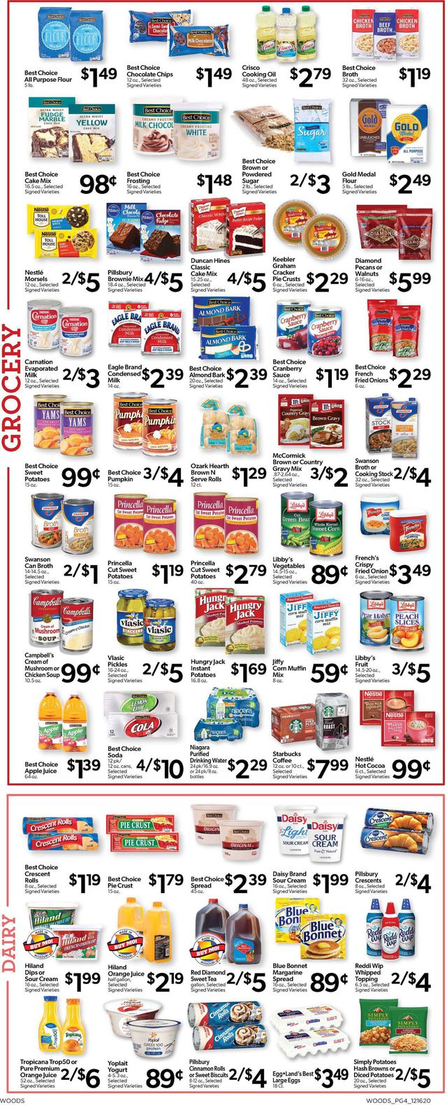 Woods Supermarket Ad from 12/16/2020