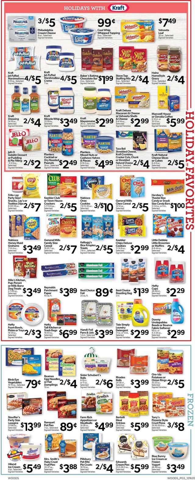 Woods Supermarket Ad from 12/16/2020