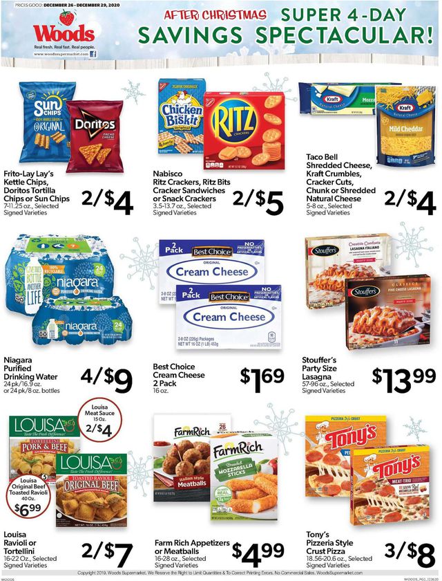 Woods Supermarket Ad from 12/26/2020