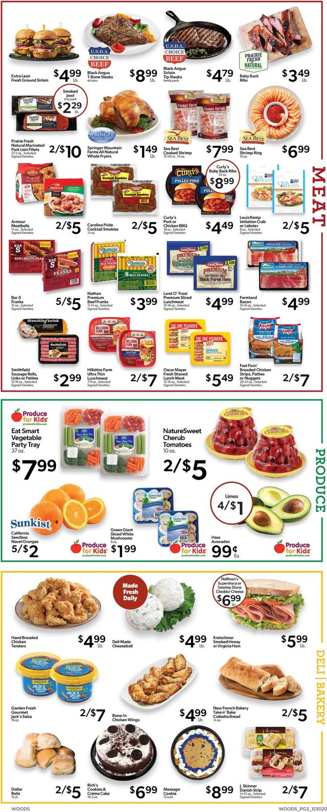 Woods Supermarket Ad from 12/30/2020
