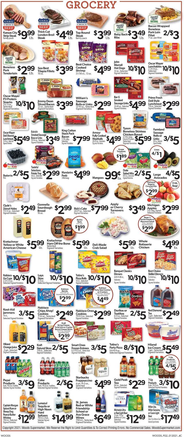 Woods Supermarket Ad from 01/20/2021