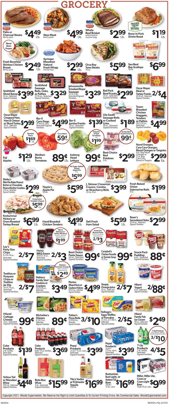 Woods Supermarket Ad from 01/27/2021