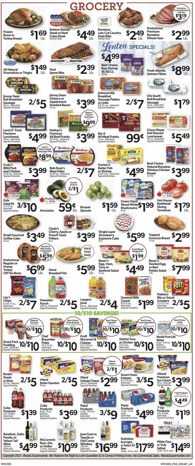 Woods Supermarket Ad from 02/24/2021
