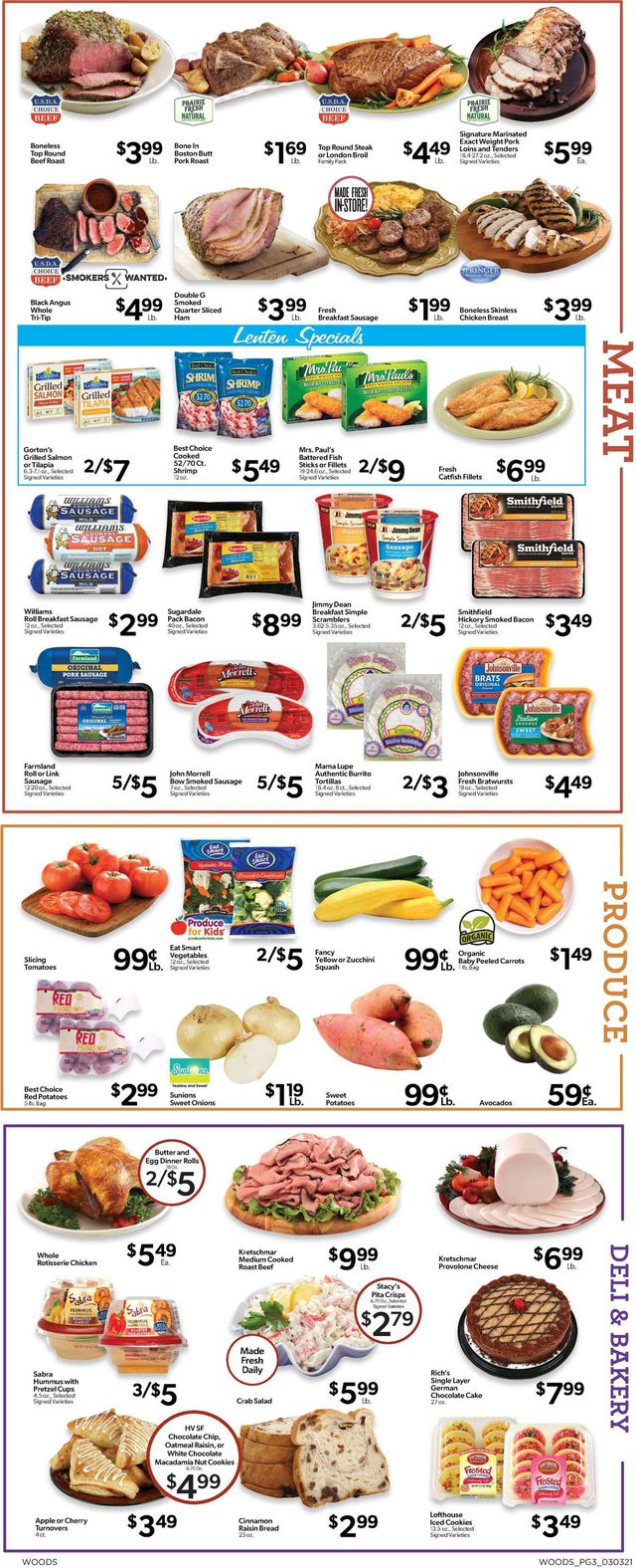 Woods Supermarket Ad from 03/03/2021