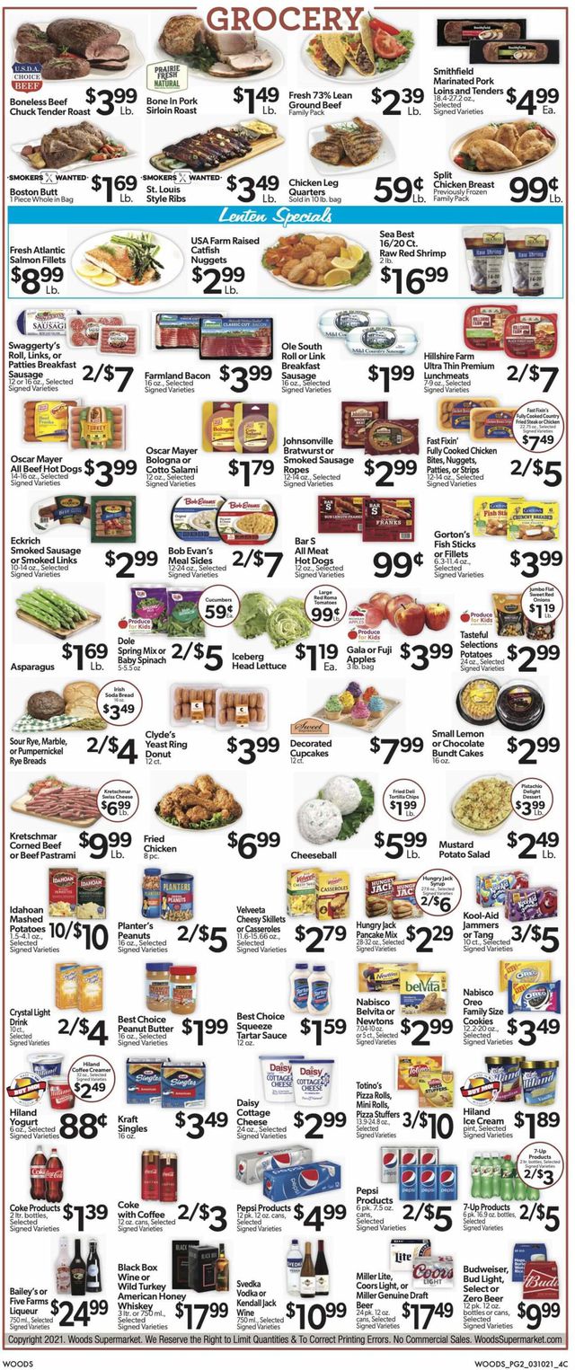 Woods Supermarket Ad from 03/10/2021