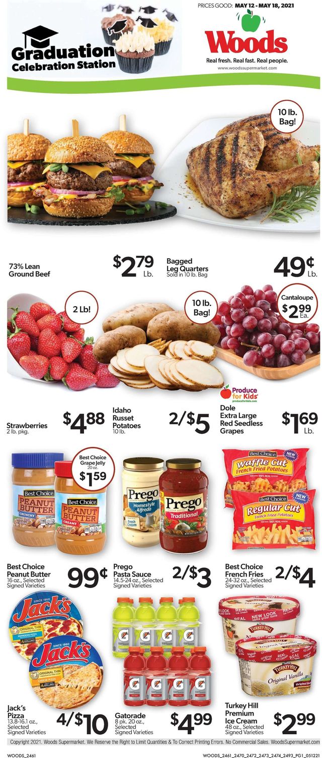 Woods Supermarket Ad from 05/12/2021