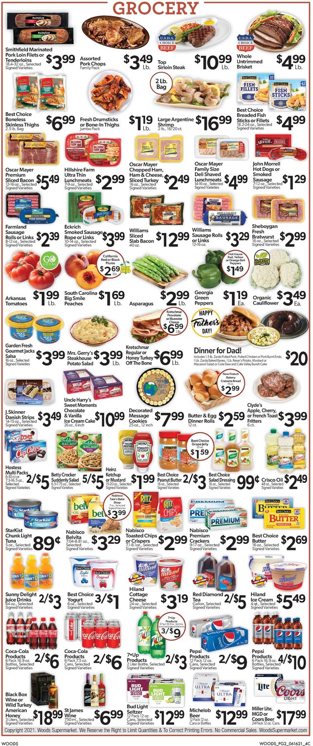 Woods Supermarket Ad from 06/16/2021