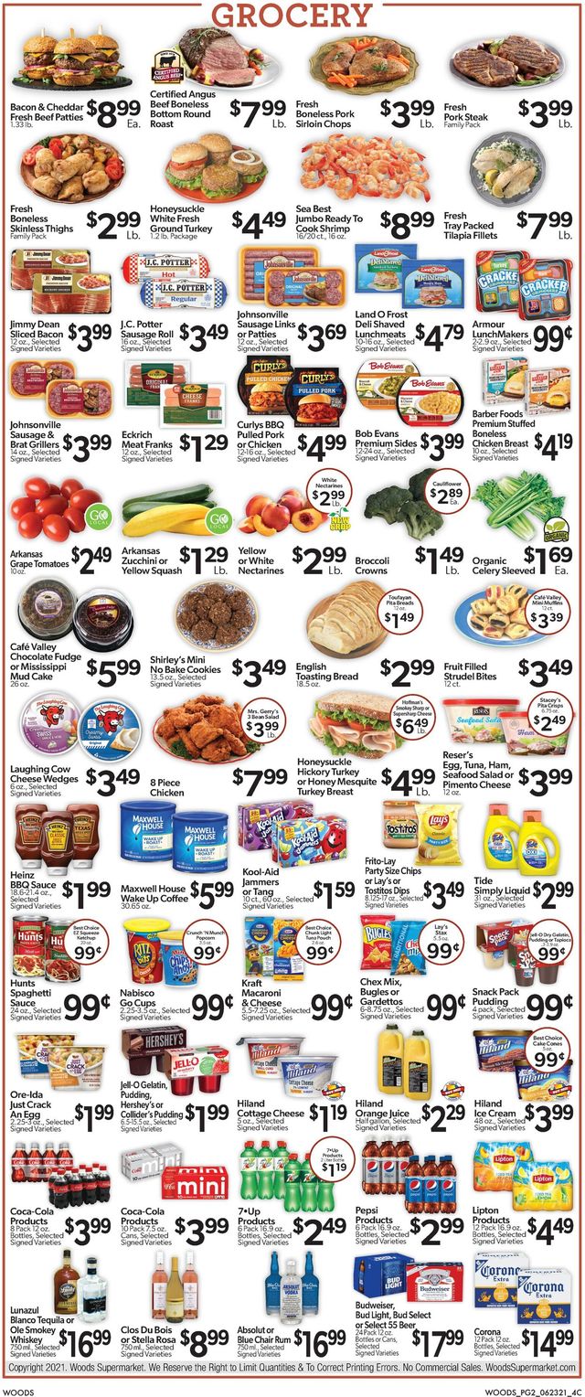 Woods Supermarket Ad from 06/23/2021