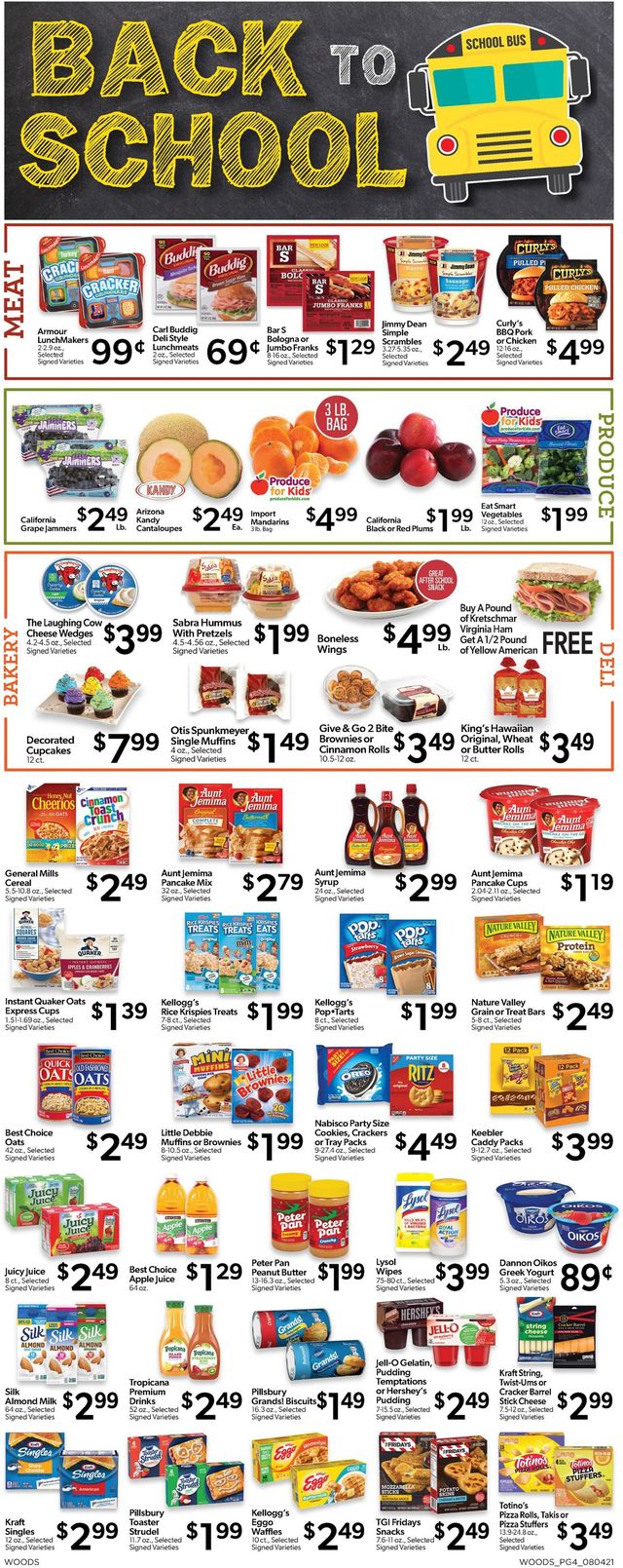 Woods Supermarket Ad from 08/04/2021