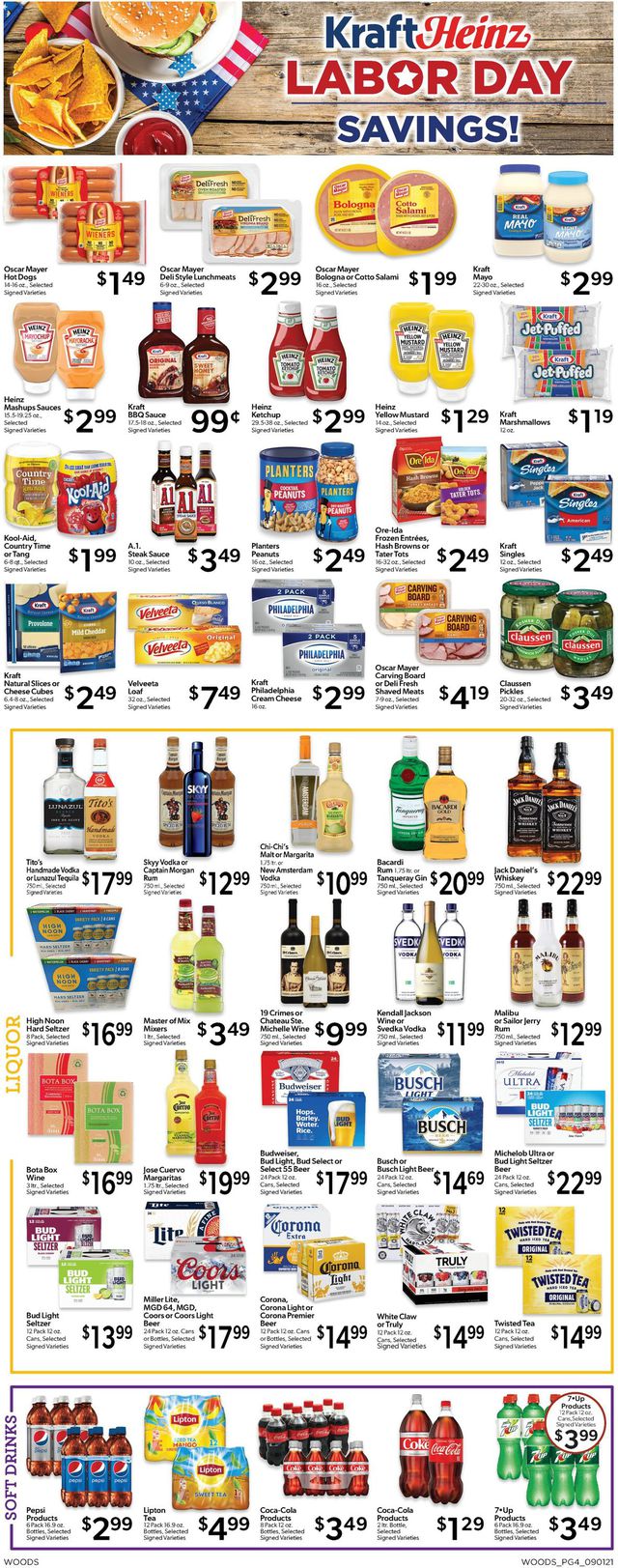 Woods Supermarket Ad from 09/01/2021