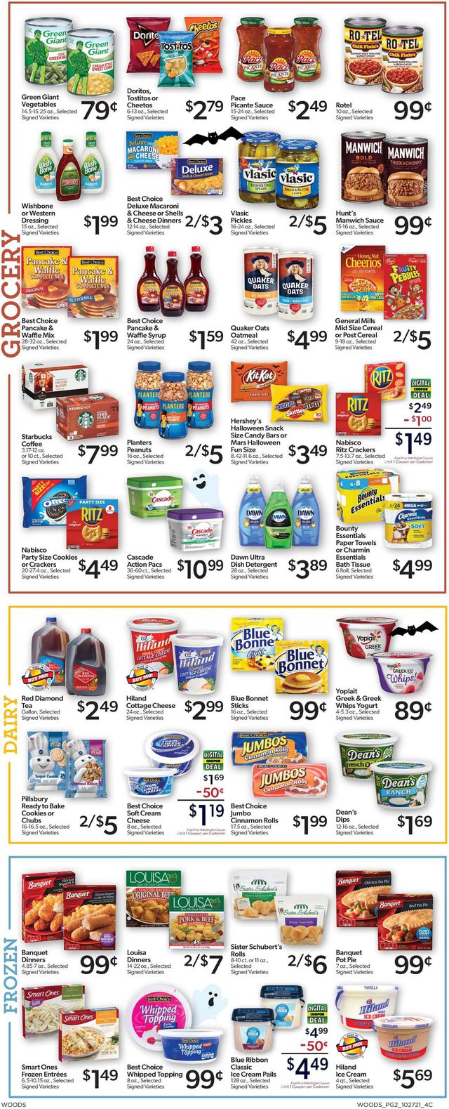 Woods Supermarket Ad from 10/27/2021